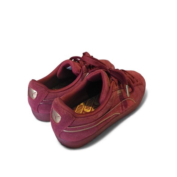 PUMA Suede Kids Lace-Up Sneakers Burgundy Red Youth Size 5 Casual Shoes - Picture 5 of 10